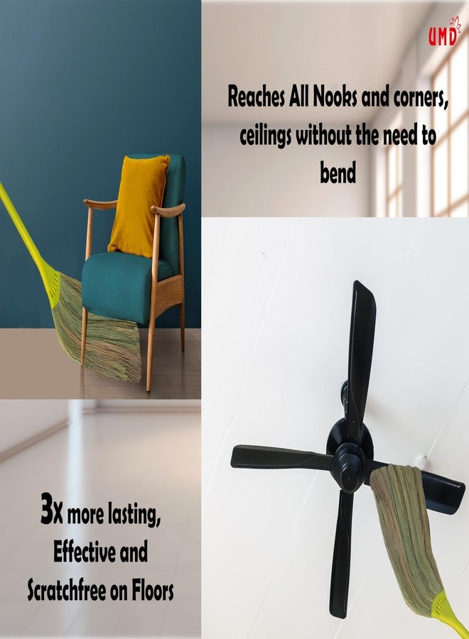 UMD Pack Of 1 Pcs Dustfree 7D Exxxtra Wide Broom Natural Grass Floor Broom Jadoo, Dusting, Sweeping, Jhadu Marne Wala - Image 4